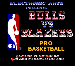 NBA Pro Basketball - Bulls vs Blazers (Japan) Title Screen